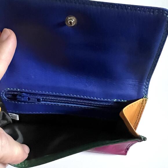 MyWalit Colorful Italian Leather Trifold Wallet ID Window Zip Coin Billfold - Picture 5 of 13